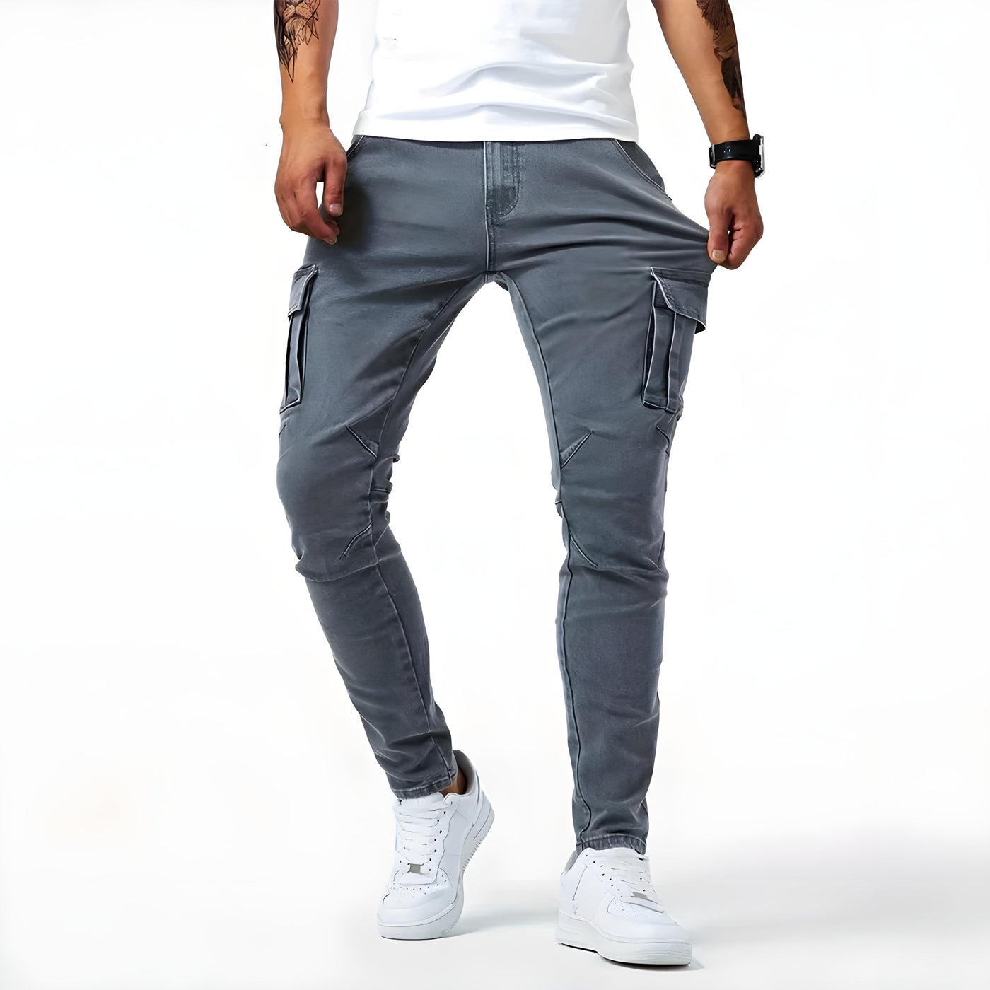 Samuel™ | Pantaloni cargo din denim elastic