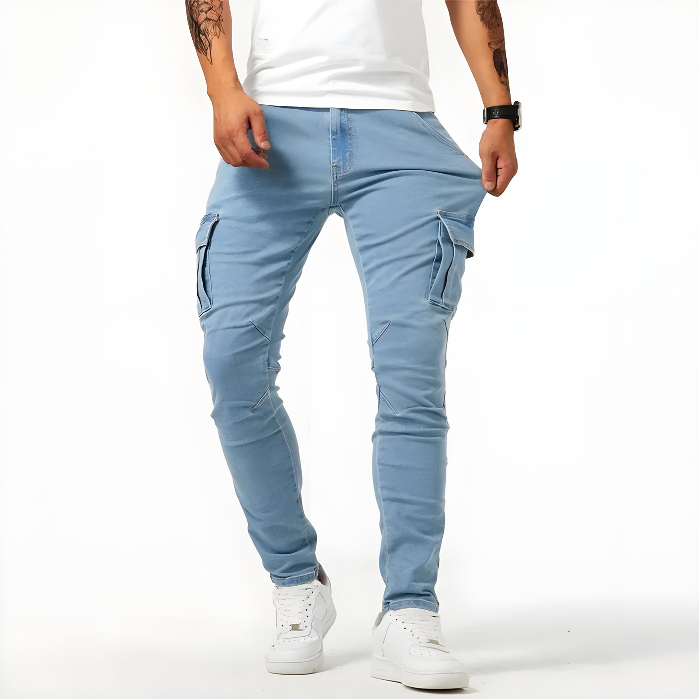 Samuel™ | Pantaloni cargo din denim elastic